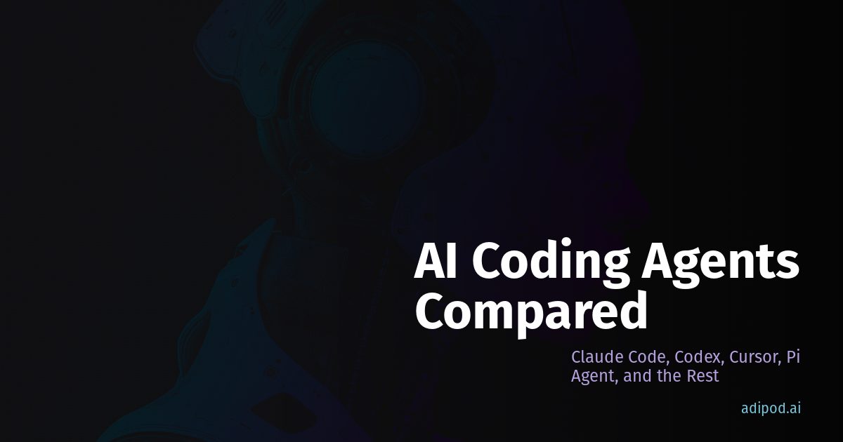 AI Coding Agents Compared: Claude Code, Codex, Cursor, Pi Agent, and the Rest
